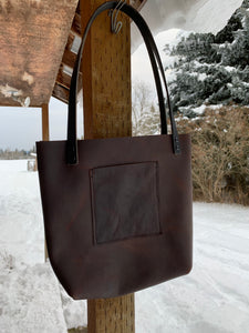 Brown small tote bag