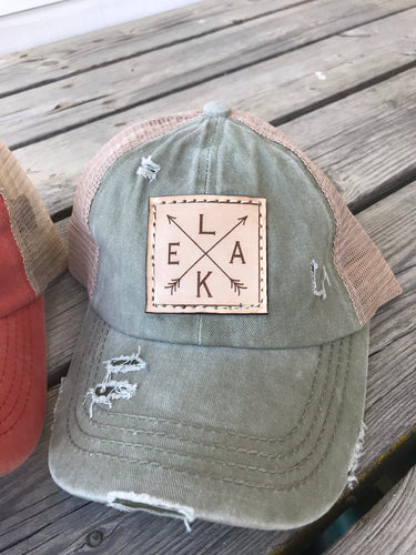 Lake with arrows Patch Hat