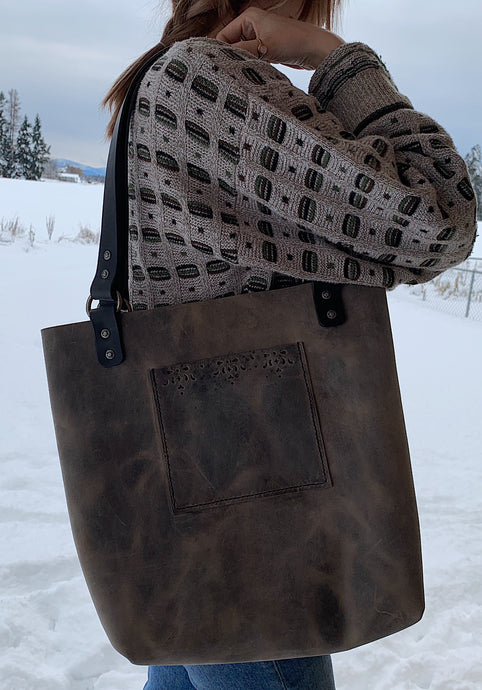 Gray full size tote